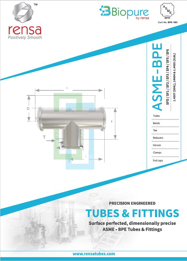 Rensa sanitary tubes and fittings to 3A