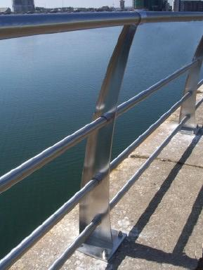 Stainless railing after cleaning